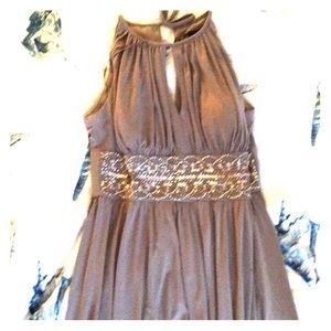 Tan color prom dress